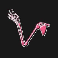 hand drawn arm bone vector illustration