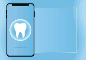 Dentist profession web banner or landing page with teeth icon. White healthy tooth. Dental banner or background. Vector illustration