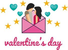 Valentines Day Background Design with Heart Stickers Scattered vector