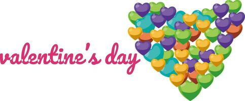 Valentines Day Background Design with Heart Stickers Scattered vector