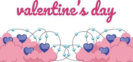 san valentin día antecedentes diseño con corazón pegatinas dispersado vector