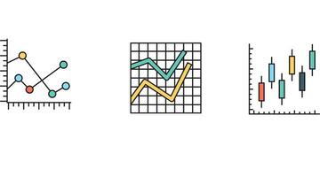 Estadísticas, bancario y inversión vector icono