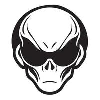 AI generated alien wearing sunglasses iconic logo vector illustration.