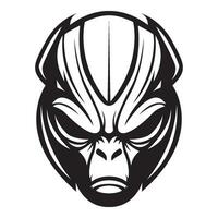 AI generated alien iconic logo vector illustration.