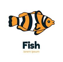 Cute clown fish vector flat illustration