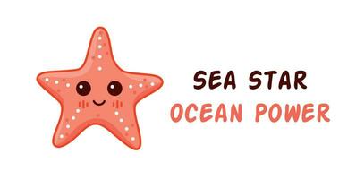 Starfish illustration of a cute sea animal, ocean inhabitant vector