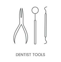 lineal icono dentista herramientas. vector ilustración para dental clínica