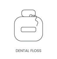 Linear icon dental floss. Vector illustration for dental clinic