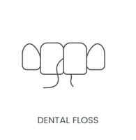 Linear icon dental floss. Vector illustration for dental clinic