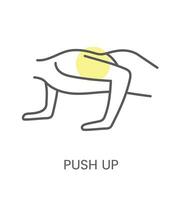 Vector icon push up, for physiotherapy and rehabilitation. Linear illustration