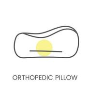 Vector icon orthopedic pillow, for physiotherapy and rehabilitation. Linear illustration