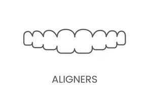 Linear icon aligners. Vector illustration for dental clinic