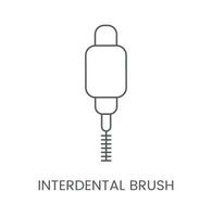 Linear icon interdental brush. Vector illustration for dental clinic
