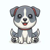 AI generated Cute Dog Flat Vector Illustration, Dog Vector Character Design