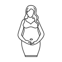 AI generated Pregnant Woman Logo Black Outline Vector, Maternity Logo Icon vector