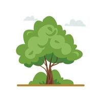 ai generado pequeño árbol con verde hojas plano vector ilustración, árbol vector