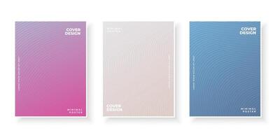 Colorful gradient covers with line pattern design set vector