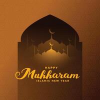 traditional muslim muharram festival card design vector