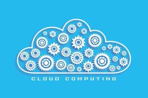 cloud computing concept with gears symbols vector