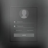 black login page template in minimal style vector