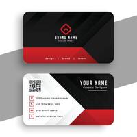 red and black modern business card template vector