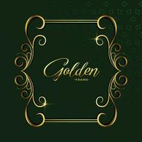 ornamental golden decoration floral luxury frame background vector