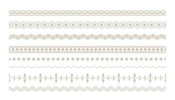 ethnic floral boho borders set design vector