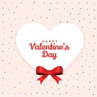 happy valentines day lovely card design with ribbon vector