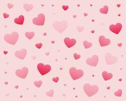 lovely hearts pattern background in different sizes vector