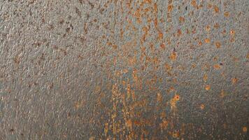 Close up of rusty metal surface with a few spots of paint photo
