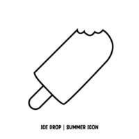 ice drop summer icon black outline vector