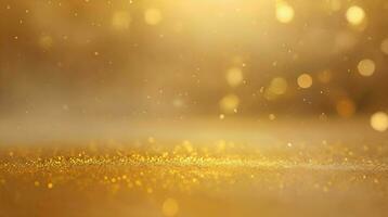 Textured gold grains on a gold background with bokeh effect photo