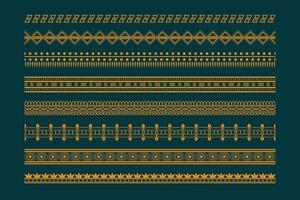 ethnic boho style borders pattern set vector