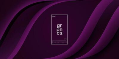 Premium wavy emboss abstract background with gradient dark purple color on background. Eps10 vector
