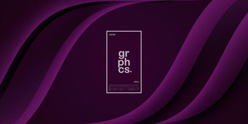 Premium wavy emboss abstract background with gradient dark purple color on background. Eps10 vector
