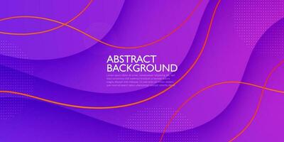 Abstract purple wave design background color geometric art banner. Creative banner design with wave shape and orange lines for template. Cool and modern banner. Eps10 vector