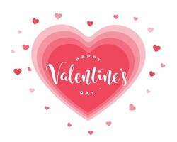 lovely valentines day card with hearts design vector