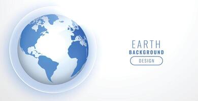 realistic blue earth on white background vector