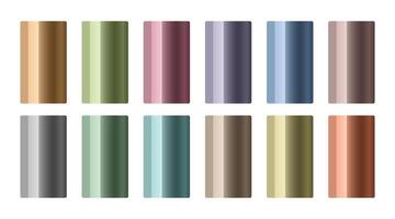 set of metallic gradients in different colors vector