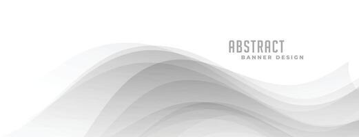 stylish grey wavy smooth banner design vector