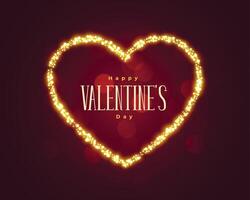 beautiful valentines day sparkling heart background design vector