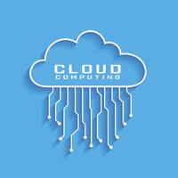 cloud computing concept with circuit diagram design vector