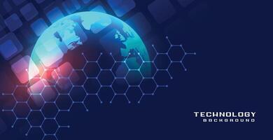 digital global world technology concept banner vector