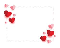 papel corazones estilo san valentin día tarjeta diseño vector
