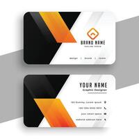 nice orange business card in geometric style vector