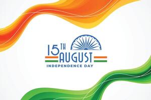 15 agosto independencia día de India ondulado bandera antecedentes vector