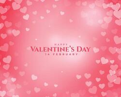 elegant valentines day hearts on pink background vector