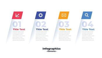 four steps infographic presentation banner vector