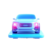 AI generated Vibrant gradient-colored car illustration, front view, on a transparent background. Ideal for digital design and creative projects. PNG format.