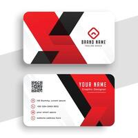 nice red and white geometric business card design vector